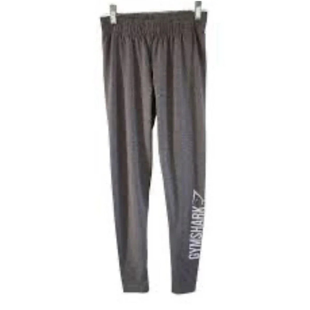 Gymshark Core Leggings Marled Charcoal Gray White Spellout Size Medium